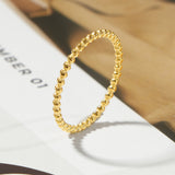 Titanium Steel Plain Circle Gold Bead Ring For Women – Gifts for Her — 7