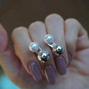 Pearl And Small Gold Ball Combined With Gold Earrings – Gift Ideas — 2