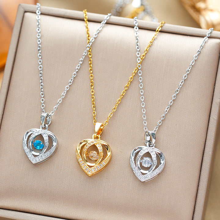 Fashion Dancing Love Necklace With Rhinestones – Gifts for Couples — 1