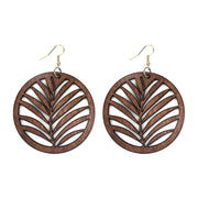 Simple Hollow Out Geometric Wooden Earrings – Gift Ideas — 11