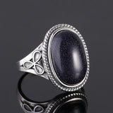 Women's Vintage Blue Sand Aventurine Fashion Ring – Stylish Gifts — 1