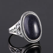 Women's Vintage Blue Sand Aventurine Fashion Ring – Stylish Gifts — 1