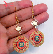 Bohe Tribe Gold Datura Flowers Pendant Earrings – Jewelry Gift Ideas — 8
