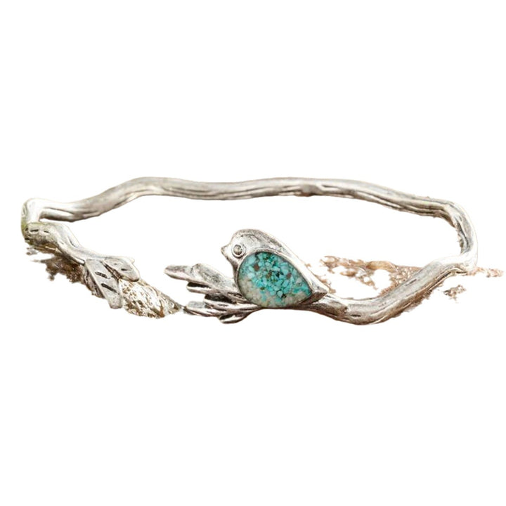 Fashion Retro Silver Branch Inlaid Cute Bird Bracelet – Stylish Gifts — 2