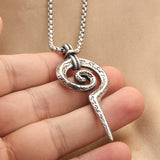 Titanium Steel Coiled Snake Scepter Pendant – Jewelry Gift Ideas — 2