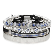 Men's Micropaved CZ Diamond Ball Crown Bracelet – Jewelry Gift Ideas — 4