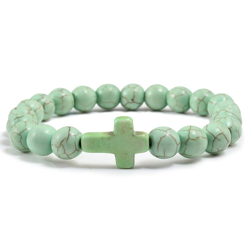 Blue Turquoise Cross Bracelet – Jewelry Gift Ideas — 2