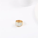 Fashion White Shell Mother Natural Abalone Shell Ring – Stylish Gifts — 6