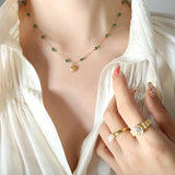 Crystal Beads Scallop Necklace Stainless Steel – Jewelry Gift Ideas — 5