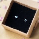 S925 White Stud Earrings With Diamonds Fashionable – Meaningful Gifts — 4