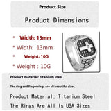 Men's Retro Titanium Steel Cross Ring – Gifts for Him — 6