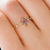 Geometric Purple Zircon Japanese Style Copper Ring – Stylish Gifts — 3