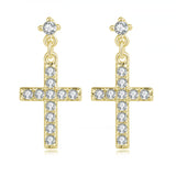 Cross Earrings Real Gold-plated Zircon – Jewelry Gift Ideas — 6