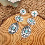 Vintage Western Wind Turquoise Oval Earrings – Meaningful Gifts — 8