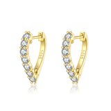 S925 Silver Heart-shaped Earrings Zircon Earrings – Thoughtful Gifts — 3