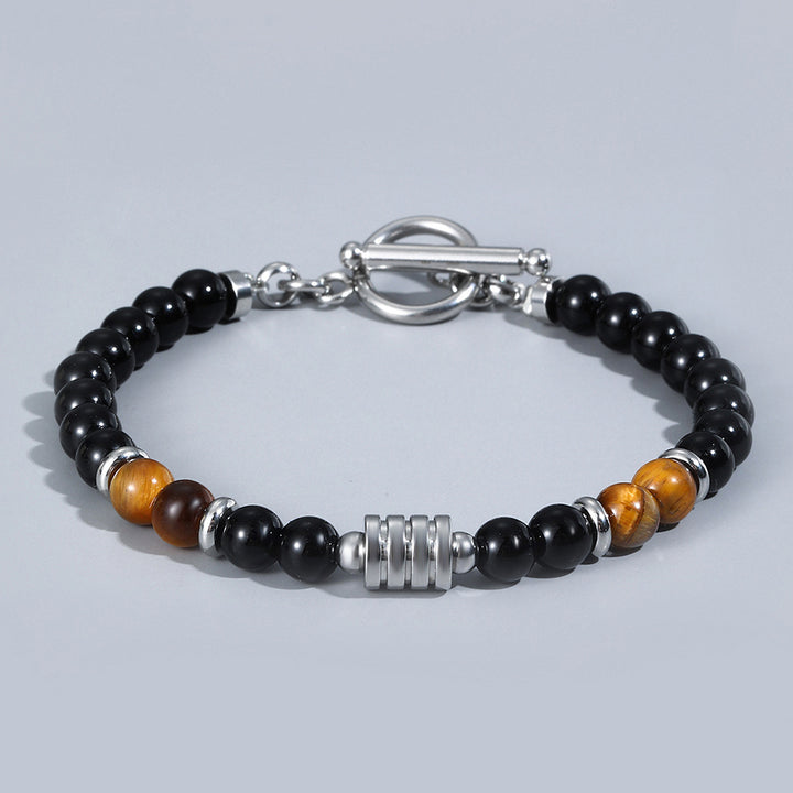Stainless Steel OT Buckle Tiger-Eye Bracelet Men – Jewelry Gift Ideas — 1