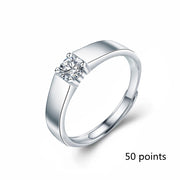 Sterling Silver Men's White Gold Moissanite Ring – Gifts for Him — 4