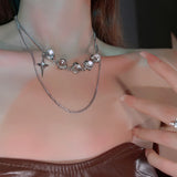 Transparent Bead Stitching Necklace Double-deck – Jewelry Gift Ideas — 4