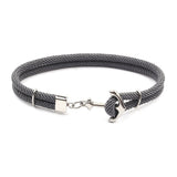 Navy Hand Braided Stainless Steel Anchor Bracelet – Jewelry Gift Ideas — 13
