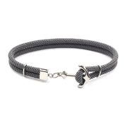 Navy Hand Braided Stainless Steel Anchor Bracelet – Jewelry Gift Ideas — 13