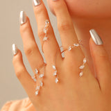 Fashion Simple Zircon Leaves Finger Chain – Stylish Gifts — 11