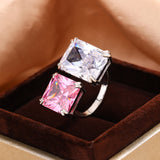 Artificial Topaz Square Ring Female Simple Micro – Gifts for Her — 2
