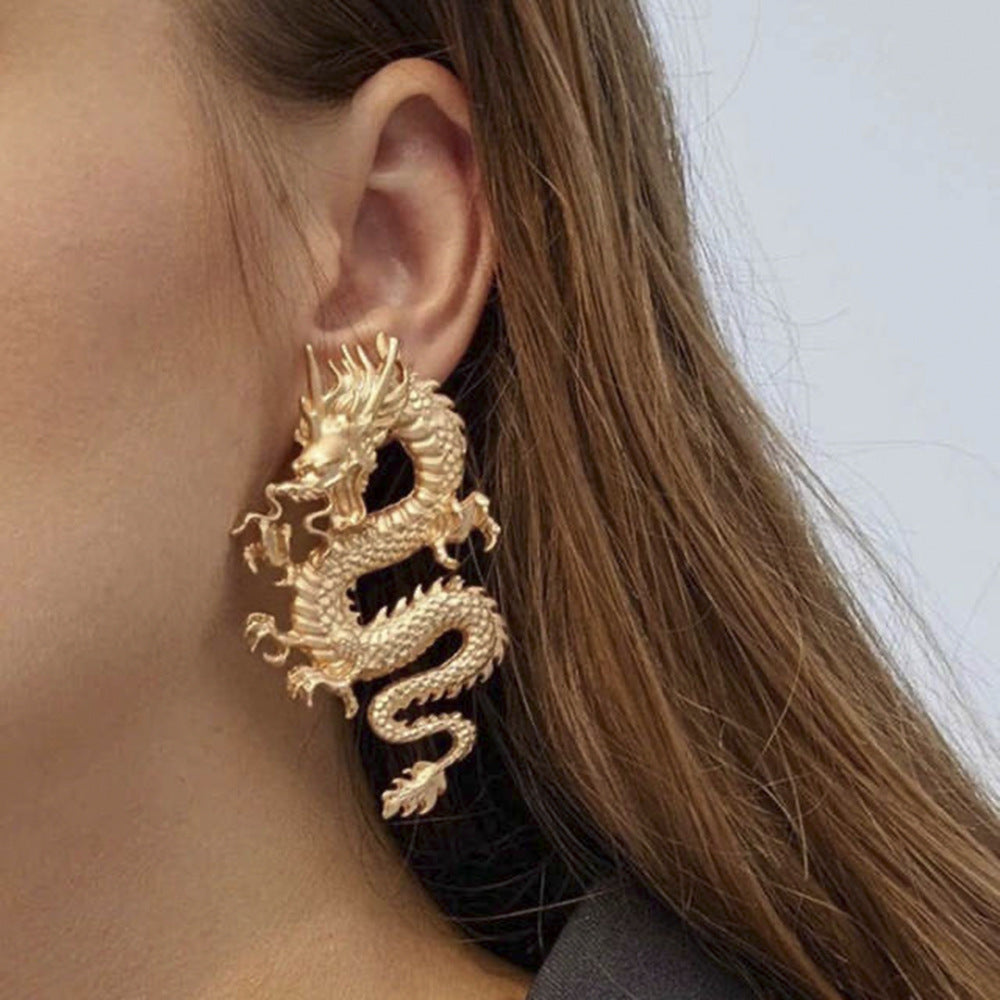 Individualized Gothic Cool Oil Dragon Earrings – Everyday Gifts — 1