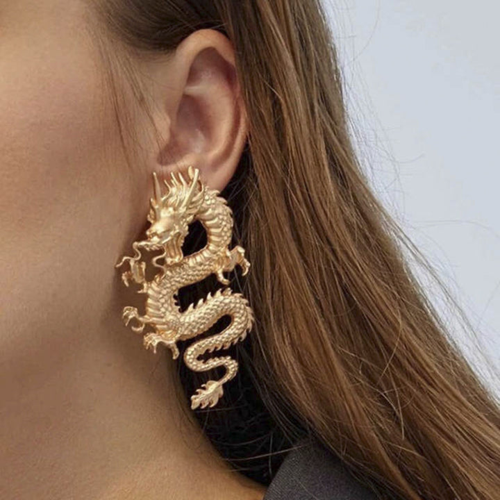 Individualized Gothic Cool Oil Dragon Earrings – Everyday Gifts — 1