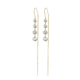 925 Long Zircon Earrings Korean Style Simple Geometry – Stylish Gifts — 2