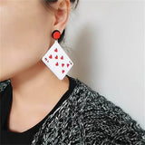 Poker Logo Heart And Diamond Japanese And Korean Earrings – Gift Ideas — 1
