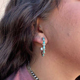Western Water Drop Turquoise Ear Ring C- Shaped – Thoughtful Gifts — 3