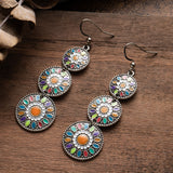 Nostalgic Drop Oil Craft Round Long Earrings – Creative Gifts — 4