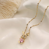 Lovely Crystal Titanium Steel Zircon Rabbit – Jewelry Gift Ideas — 5