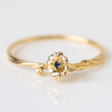 12yue Flower Birthstone Ring Copper Inlaid Zircon – Everyday Gifts — 19