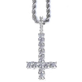 Full Diamond Cross Necklace Inverted Zircon – Jewelry Gift Ideas — 6