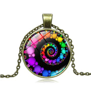 Colorful Spiral Swirl Pattern Time Stone Pendant – Jewelry Gift Ideas — 6