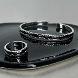 Dark Irregular Pleated Bracelet Ring Suit – Jewelry Gift Ideas — 6