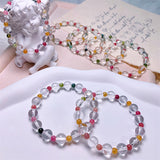 Natural White Crystal Bracelet Iced Round Beads – Jewelry Gift Ideas — 4
