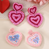 Fashion Valentine's Day Bead Doppel Herz Earrings – Stylish Gifts — 6