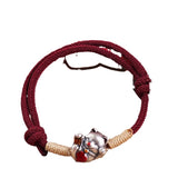 Hand-woven Lucky Cat Fu Character Tibetan Red – Jewelry Gift Ideas — 2