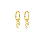 S925 Sterling Silver English Love Heart Earrings – Gifts for Couples — 6