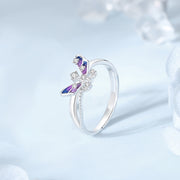 Starry Butterfly Lovers Couple Ring, Pure Silver – Gifts for Couples — 8