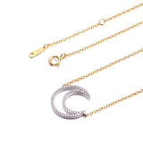 Silver Love Moon Hollow Necklace Clavicle Chain – Jewelry Gift Ideas — 5