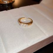 Real Gold Electroplated Zircon Opal Double Layer Ring – Stylish Gifts — 16