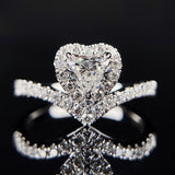 Simple V-shaped Heart-shaped Zircon Ring For Women – Gifts for Her — 5