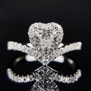 Simple V-shaped Heart-shaped Zircon Ring For Women – Gifts for Her — 5