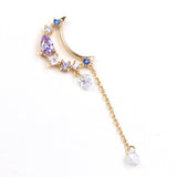 Moon Stud Temperament Long Crystal Zircon Earrings – Birthday Gifts — 3