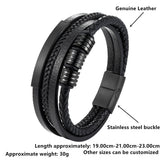 Men's Titanium Steel Leather Woven Bracelet – Jewelry Gift Ideas — 3