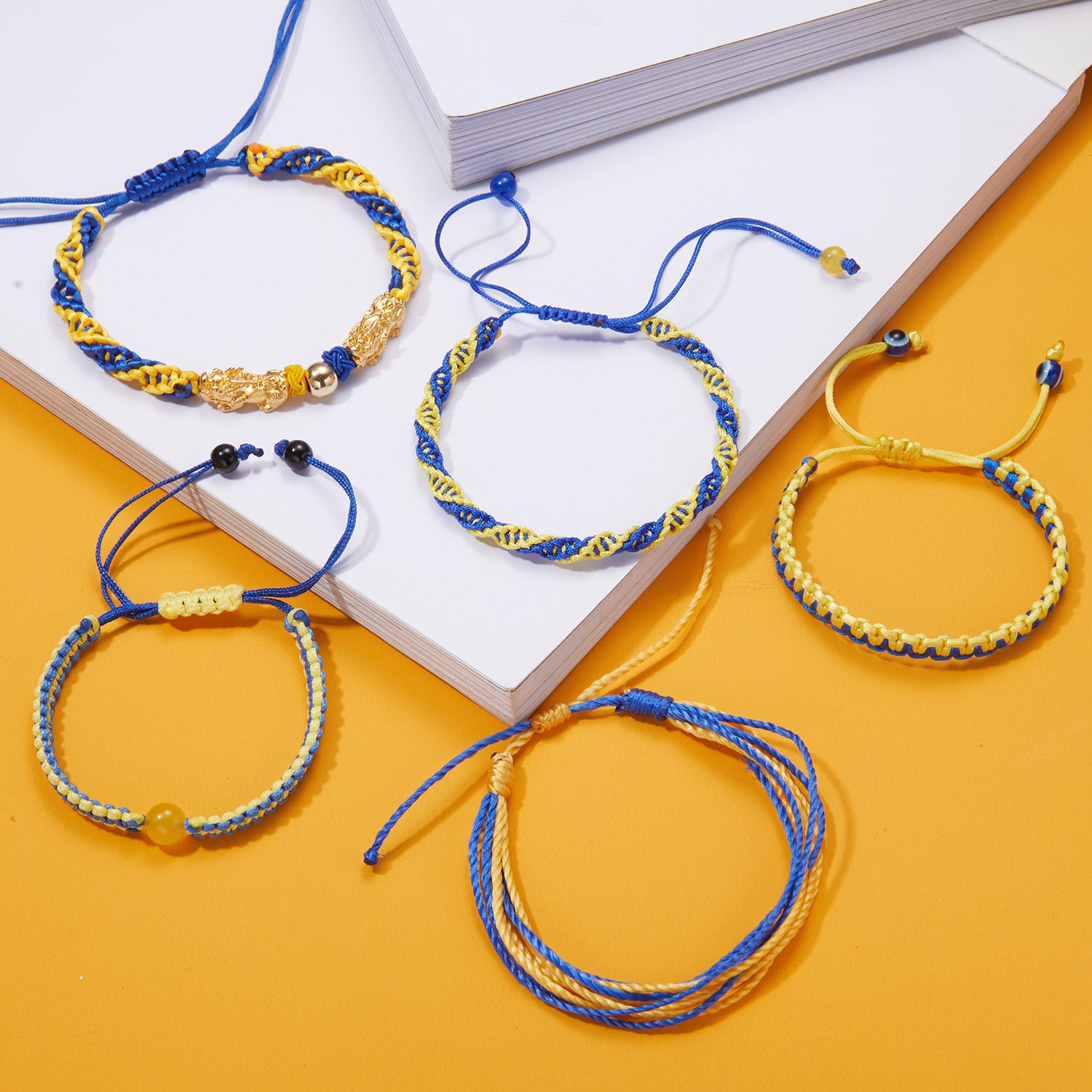 Creative Natural Stone Yellow Blue Hand Woven – Jewelry Gift Ideas — 1
