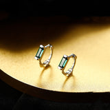 Hot Sell Women's Emerald Hoop Stud Earrings – Gifts for Her — 5
